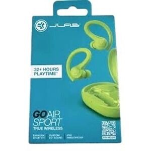 JLab Go Air Sport True Wireless Earbuds Lime Green IP55 Sweatproof Bluetooth NIB